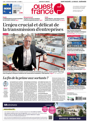 Cover of Ouest France (Saint-Nazaire La Baule Guerande)
