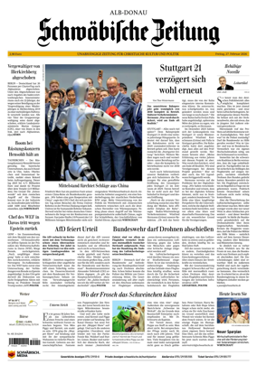 Cover of Schwabische Zeitung (Alb-Donau)