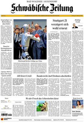 Cover of Schwabische Zeitung (Bad Waldsee / Aulendorf)