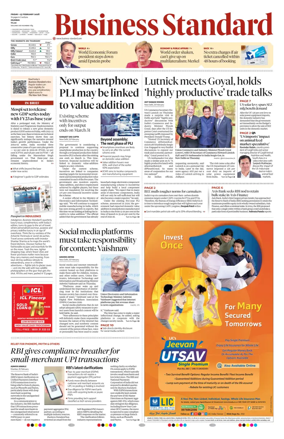 Cover of Business Standard