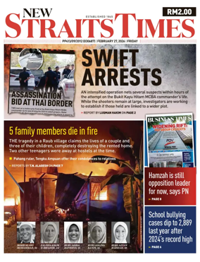 Cover of New Straits Times