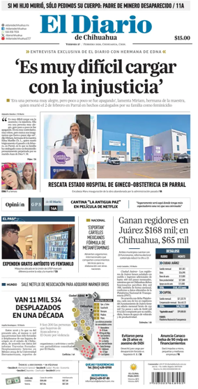 Cover of El Diario de Chihuahua