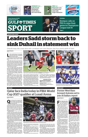 Cover of Gulf Times Sport