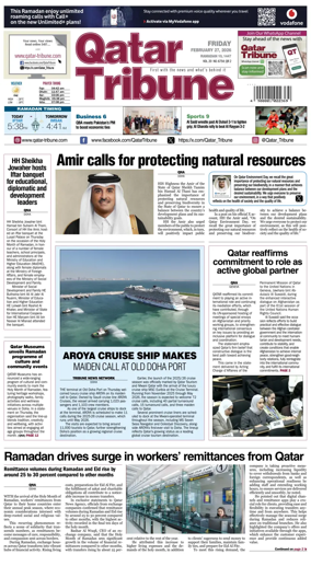 Cover of Qatar Tribune