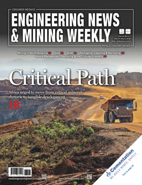 Cover of Engineering News and Mining Weekly