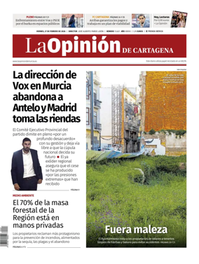 Cover of La Opinion de Murcia (Cartagena)