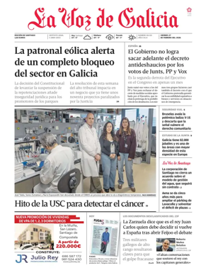Cover of La Voz de Galicia (Santiago)