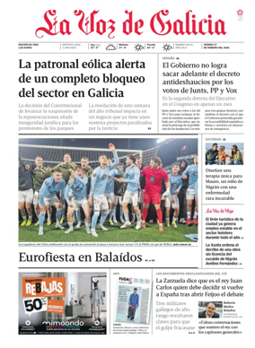 Cover of La Voz de Galicia (Vigo)