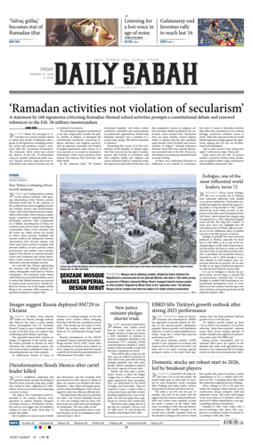 Cover of Daily Sabah (Turkey)