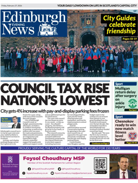 Cover of Edinburgh Evening News