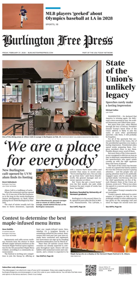 Cover of Burlington Free Press