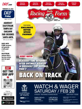 Cover of Daily Racing Form National Digital Edition