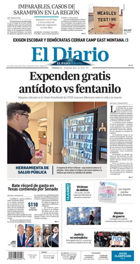Cover of El Diario de El Paso