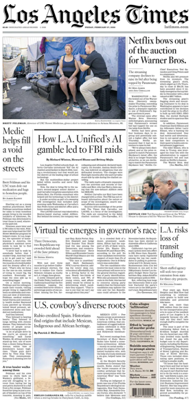 Cover of Los Angeles Times