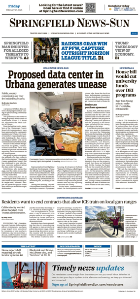 Cover of Springfield News-Sun