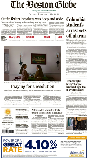 Cover of The Boston Globe