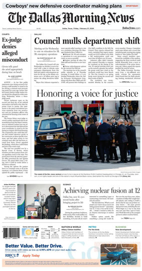 Cover of The Dallas Morning News