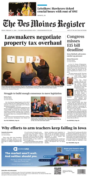 Cover of The Des Moines Register