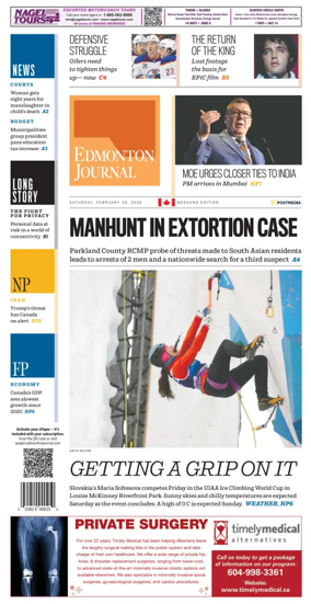 Cover of Edmonton Journal