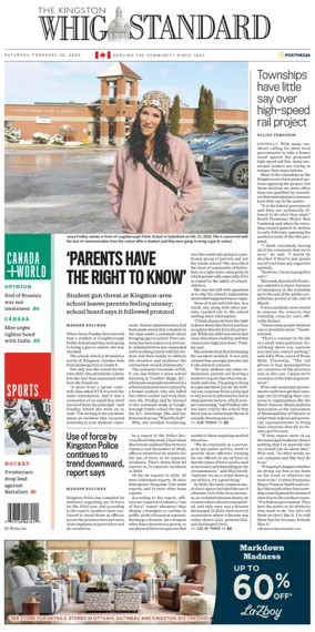 Cover of Kingston Whig-Standard