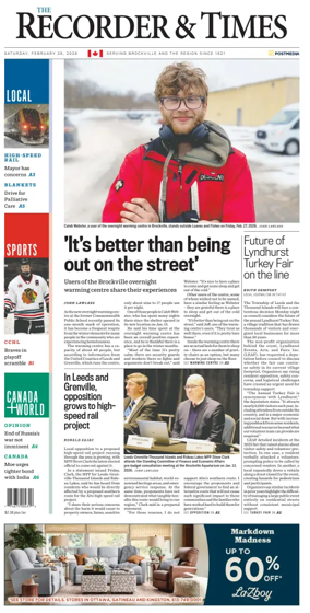 Cover of The Recorder & Times (Brockville)