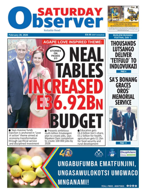 Cover of Saturday Observer (Eswatini)