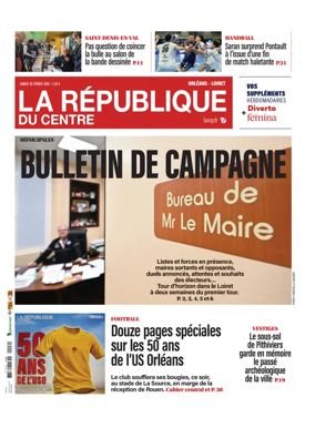 Cover of La Republique du Centre (Orleans - Loiret))