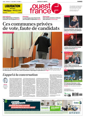 Cover of Ouest France (Vannes)