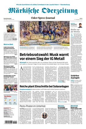 Cover of Markische Oderzeitung Eisenhuttenstadt