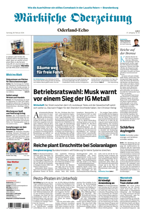 Cover of Markische Oderzeitung Oderland-Echo