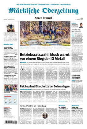 Cover of Markische Oderzeitung Spree-Journal