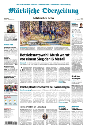 Cover of Markische Oderzeitung Strausberg