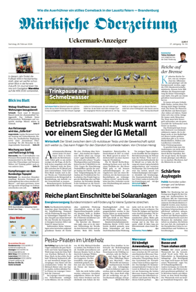 Cover of Markische Oderzeitung Uckermarkanzeiger