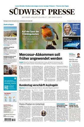 Cover of Sudwest Presse - Metzinger Uracher Volksblatt - Der Ermstalbote