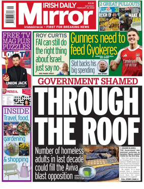 Cover of Irish Daily Mirror