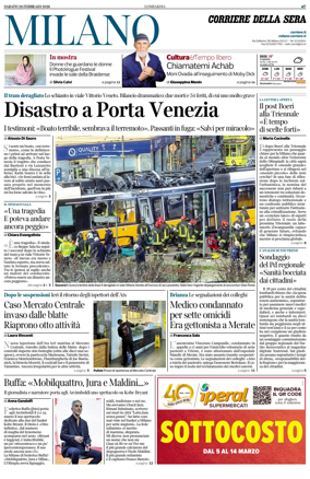 Cover of Corriere della Sera (Milano)