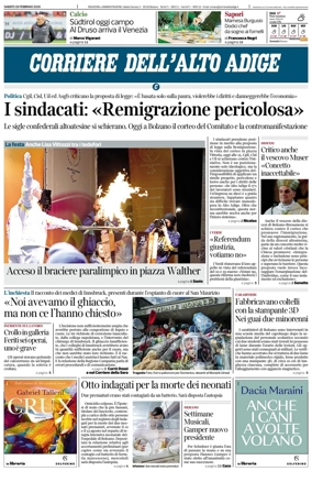 Cover of Corriere dell'Alto Adige