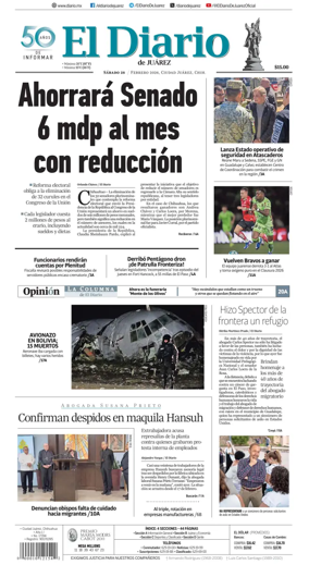 Cover of El Diario de Juarez