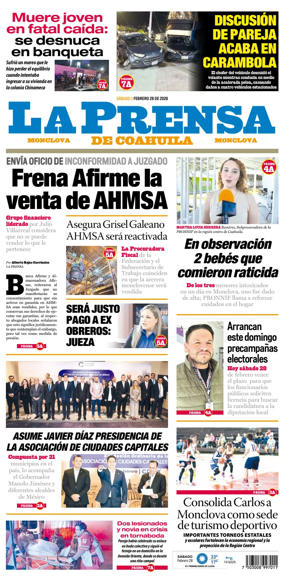 Cover of La Prensa de Coahuila