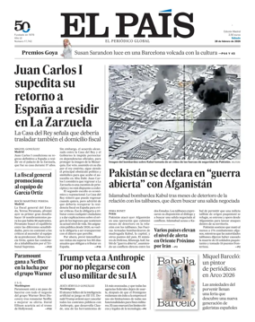 Cover of El Pais Madrid