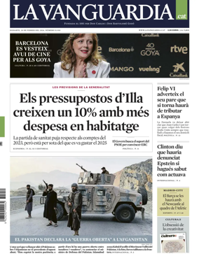 Cover of La Vanguardia (Catalonia - 1st edition)