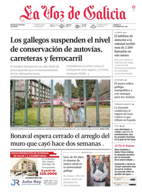 Cover of La Voz de Galicia (Santiago)