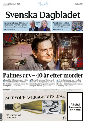 Cover of Svenska Dagbladet