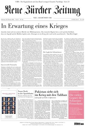 Cover of Neue Zurcher Zeitung