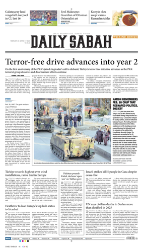 Cover of Daily Sabah (Turkey)