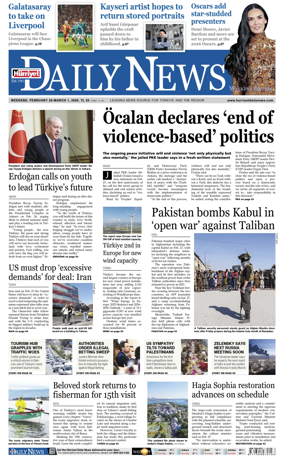 Cover of Hurriyet Daily News & Economic Review