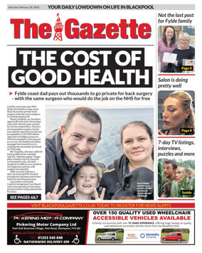 Cover of Blackpool Gazette