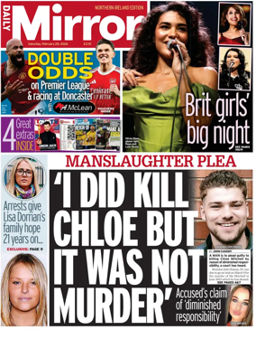 Cover of Daily Mirror (Northern Ireland)