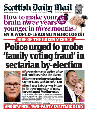 Cover of Scottish Daily Mail