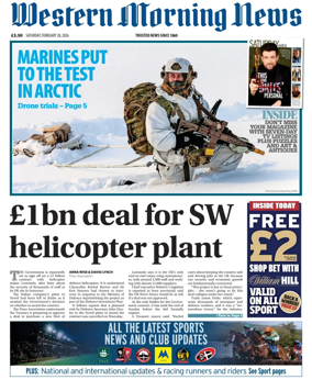 Cover of Western Morning News (Saturday)